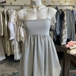 Bubble Hem Navy + White Sundress