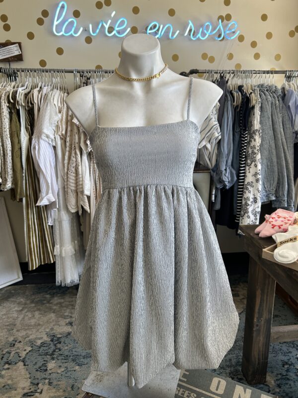 Bubble Hem Navy + White Sundress