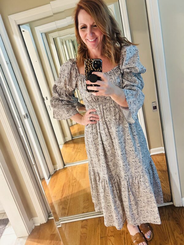 Ruffle Sleeve Tiered Midi Dress