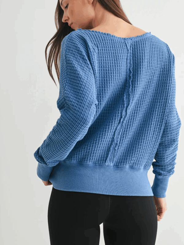 Chunky Waffle Boatneck Sweater - Image 2