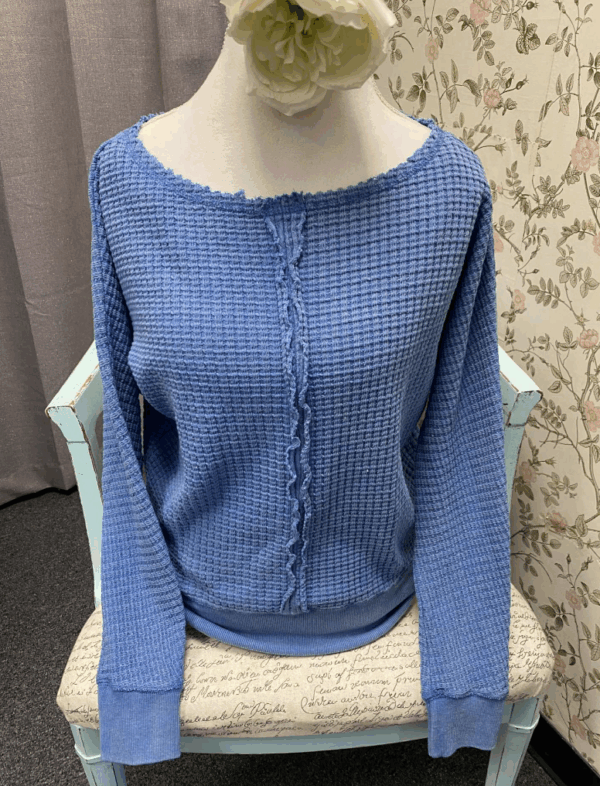Chunky Waffle Boatneck Sweater - Image 3